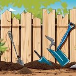 garden wooden fencing installation